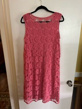 INC International Concepts Pink Crochet Lace Dress